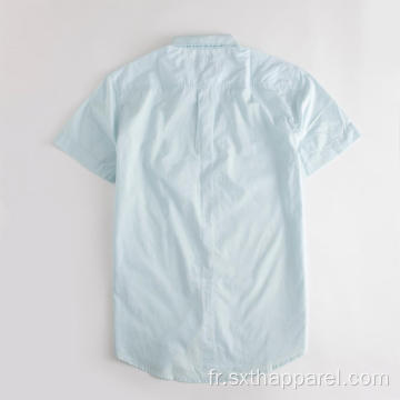 Chemise décontractée à manches courtes bleu marine pour homme respectueuse de la peau